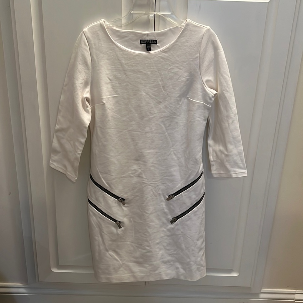 Express white dress with zipper pockets small